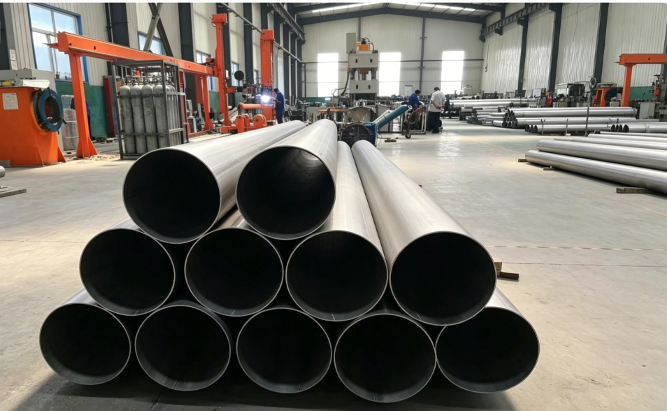 Titanium welded tube production
